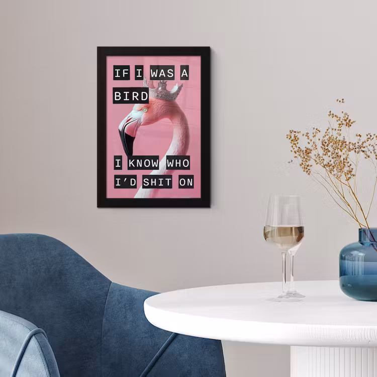 Poster met lijst - Flamingo - Roze - Vogel - Decoratie — 2