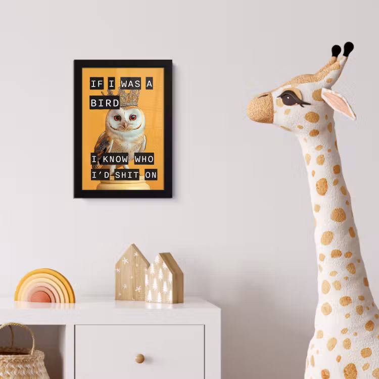Poster met lijst - Geel - Uil - Vogel - Decoratie — 5