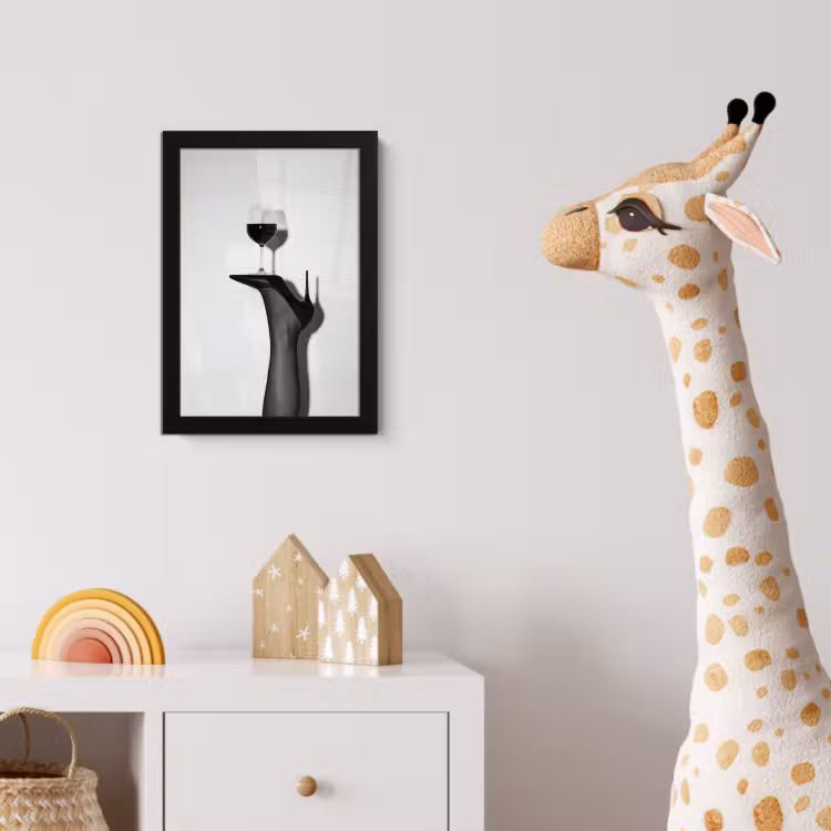 Poster met lijst - Hak - Wijn - Minimalistisch - Zwart — 5