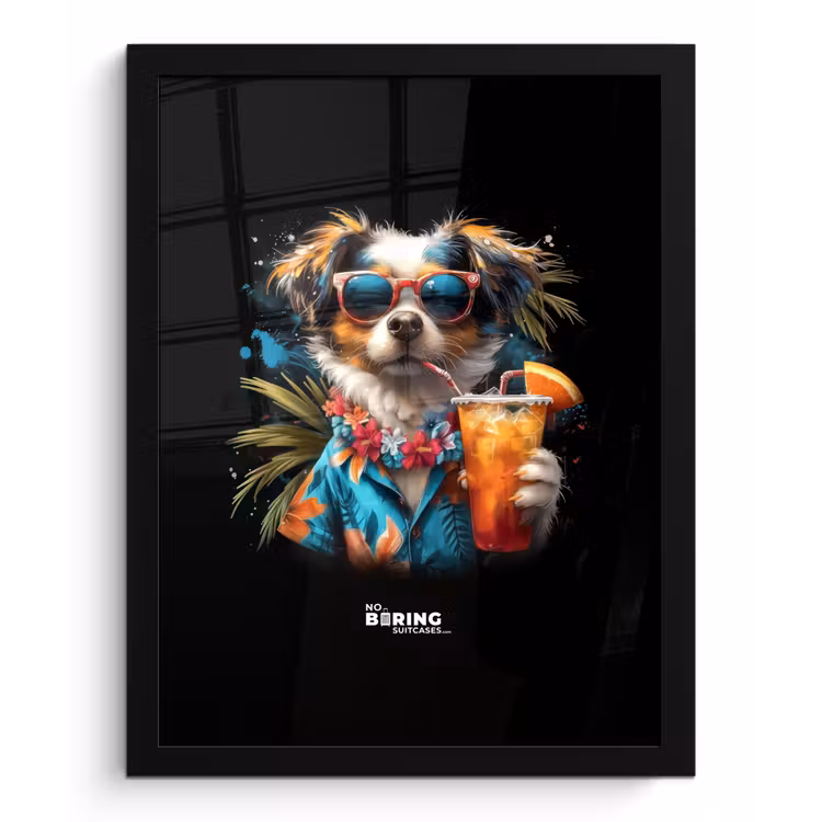 Poster met lijst - Hond in tropische sferen — 1