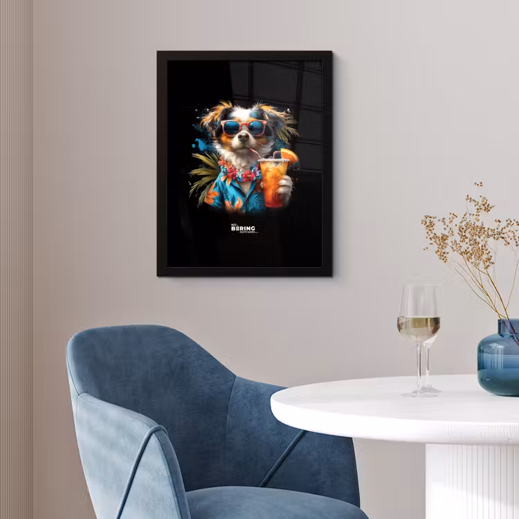 Poster met lijst - Hond in tropische sferen — 2