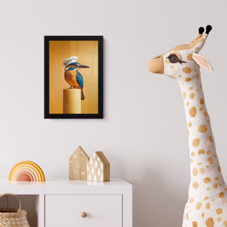 Poster met lijst - Ijsvogel - Pilaar - Koksmuts - Vogel — 5