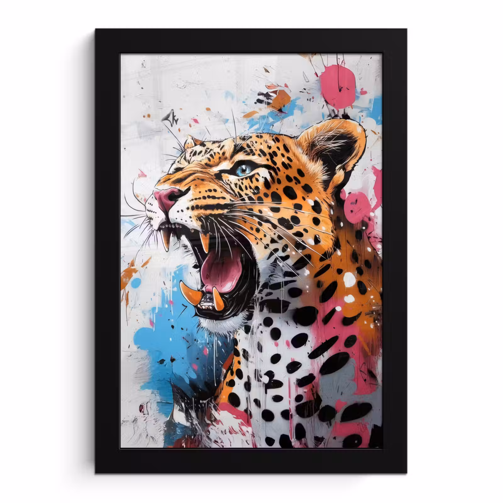 Poster met lijst - Abstract - Luipaard - Kleurrijk — 1