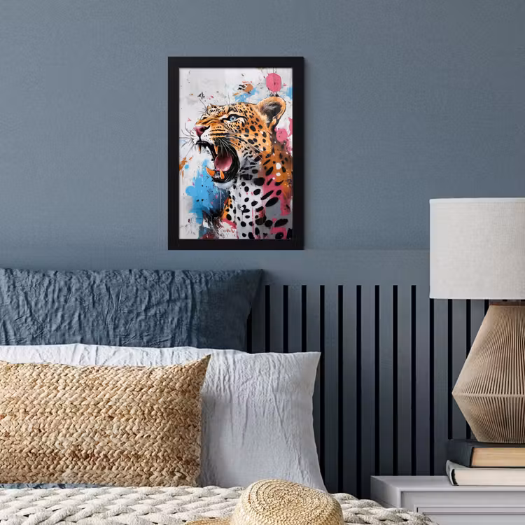 Poster met lijst - Abstract - Luipaard - Kleurrijk — 4