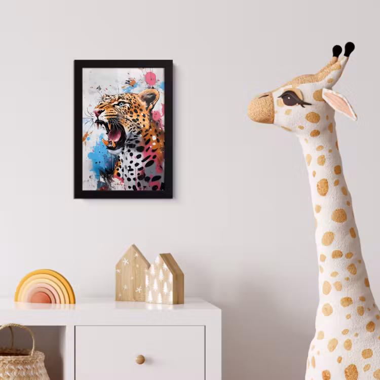 Poster met lijst - Abstract - Luipaard - Kleurrijk — 5