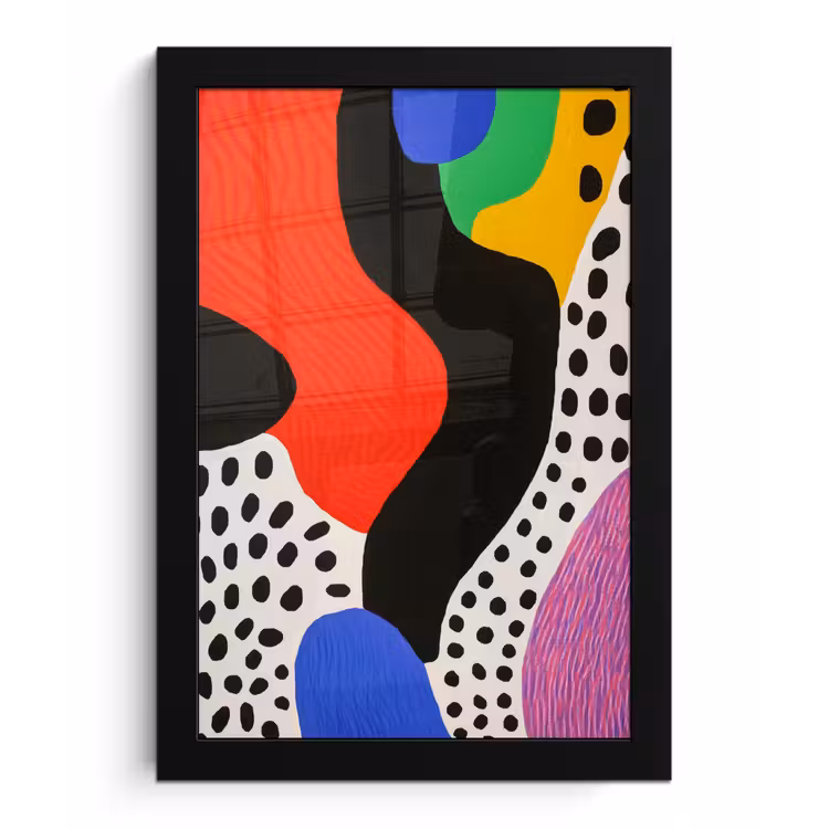 Poster met lijst - Abstract - Vormen - Kleuren - Stippen — 1