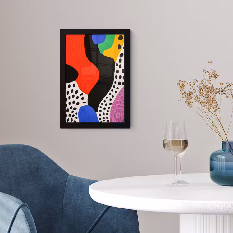 Poster met lijst - Abstract - Vormen - Kleuren - Stippen — 2