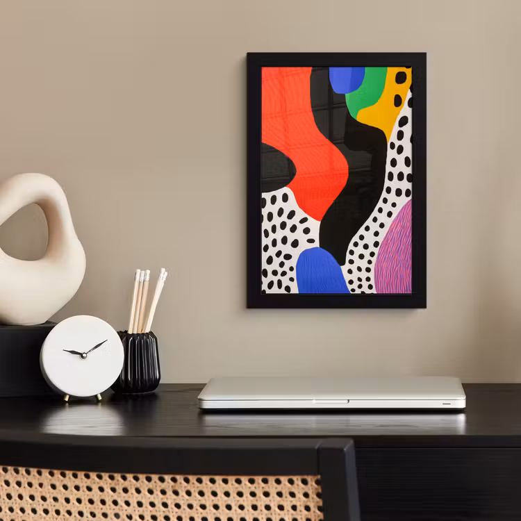 Poster met lijst - Abstract - Vormen - Kleuren - Stippen — 3