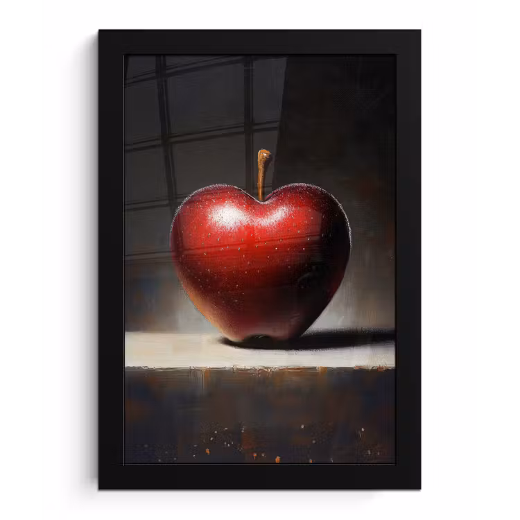 Poster met lijst - Apple - Hart - Rood — 1