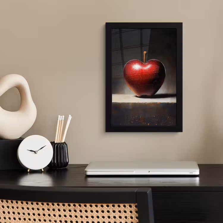 Poster met lijst - Apple - Hart - Rood — 3