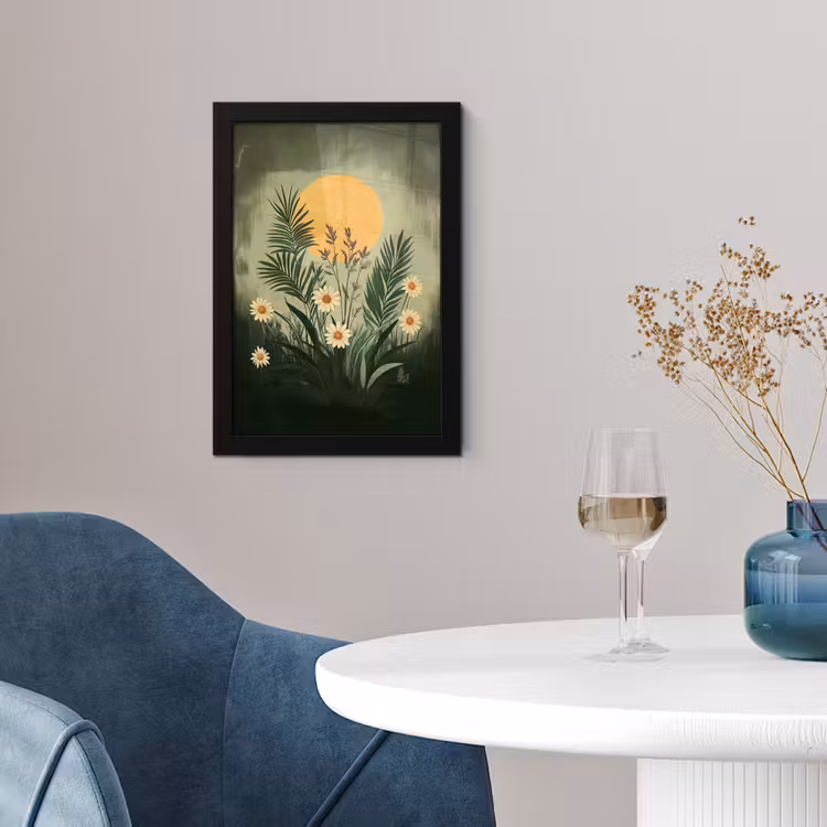 Poster met lijst - Bloemen - Bladeren - Zon - Groen — 2