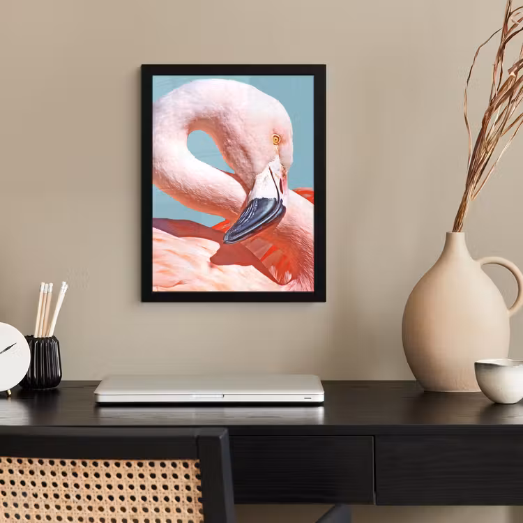 Poster met lijst - Close-up flamingo — 3