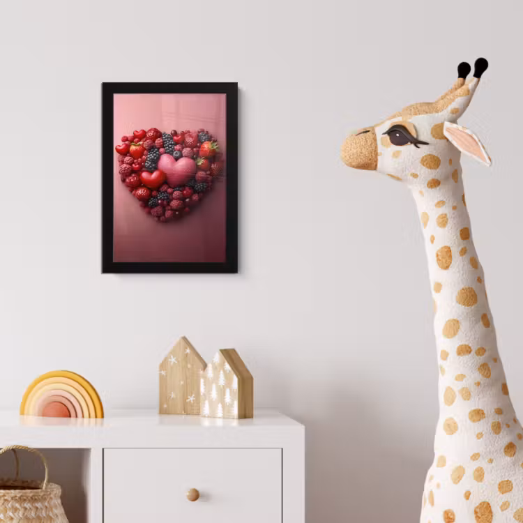 Poster met lijst - Fruit - Hartjes - Aardbeien - Frambozen - Bosbessen — 5