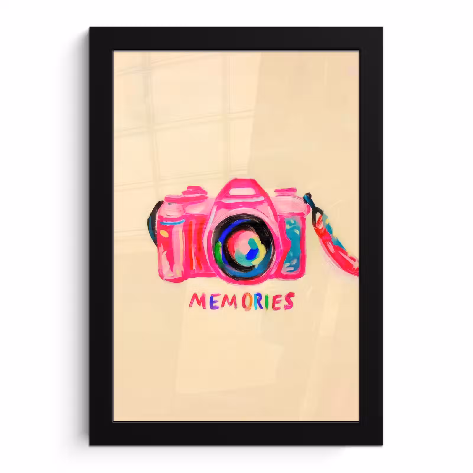 Poster met lijst - Camera - Memories - Roze - Geschilderd — 1