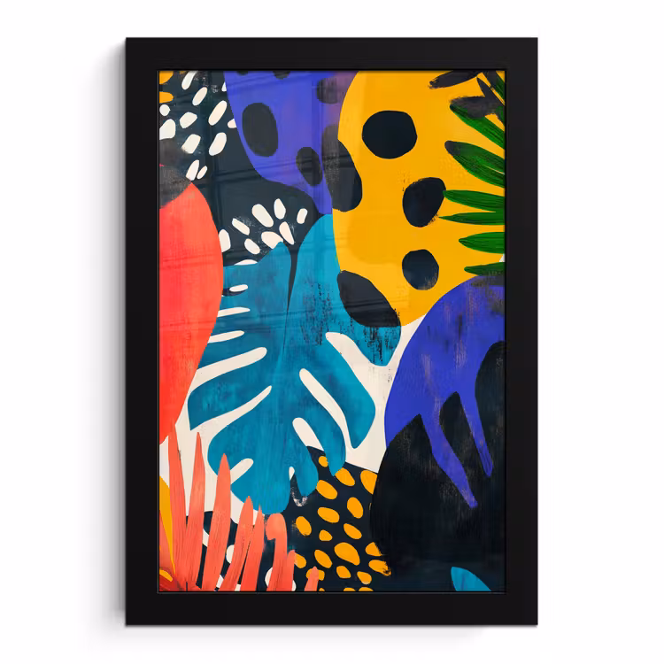 Poster met lijst - Bladeren - Vormen - Abstract - Kleurrijk — 1