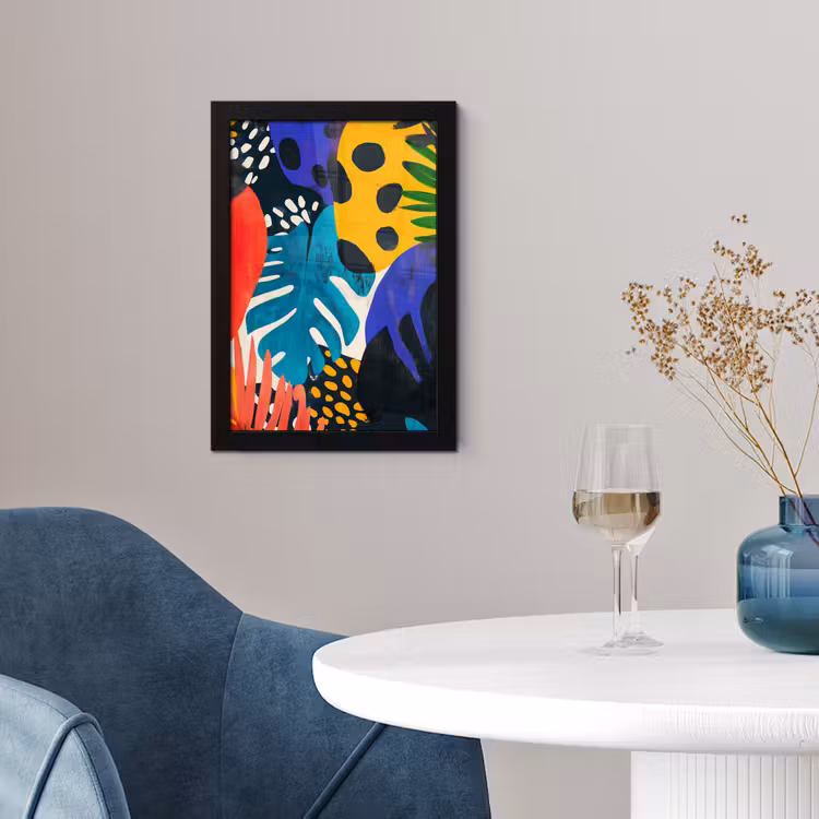 Poster met lijst - Bladeren - Vormen - Abstract - Kleurrijk — 2