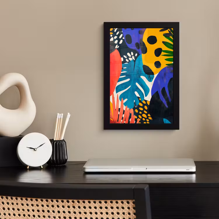Poster met lijst - Bladeren - Vormen - Abstract - Kleurrijk — 3