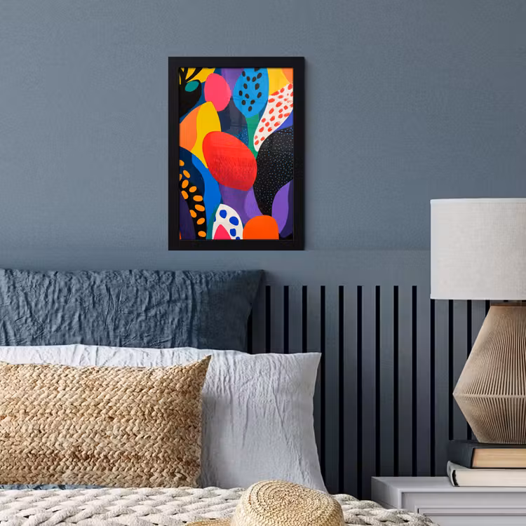 Poster met lijst - Bloemen - Bladeren - Abstract - Rood — 4