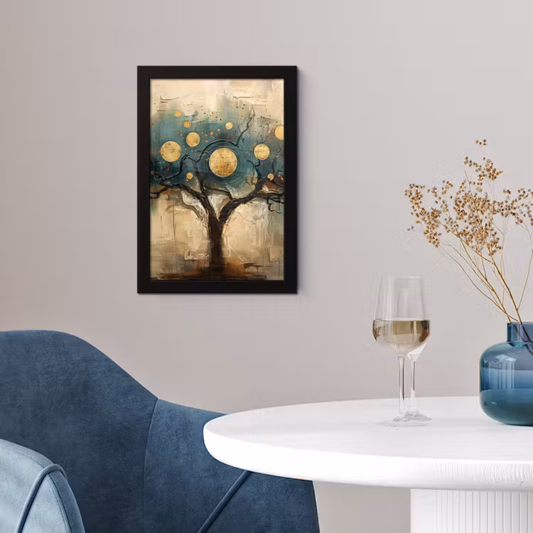 Poster met lijst - Boom - Kunst - Maan - Watercolor — 2