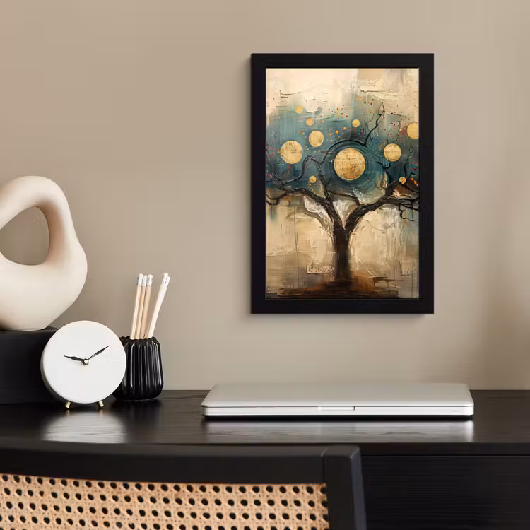 Poster met lijst - Boom - Kunst - Maan - Watercolor — 3