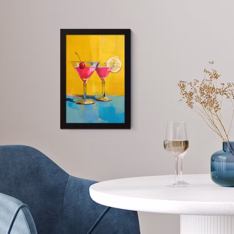 Poster met lijst - Glazen - Cocktail - Citroen - Kers — 2