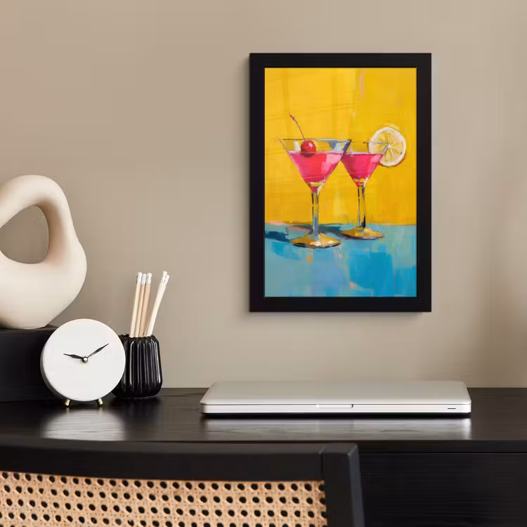 Poster met lijst - Glazen - Cocktail - Citroen - Kers — 3