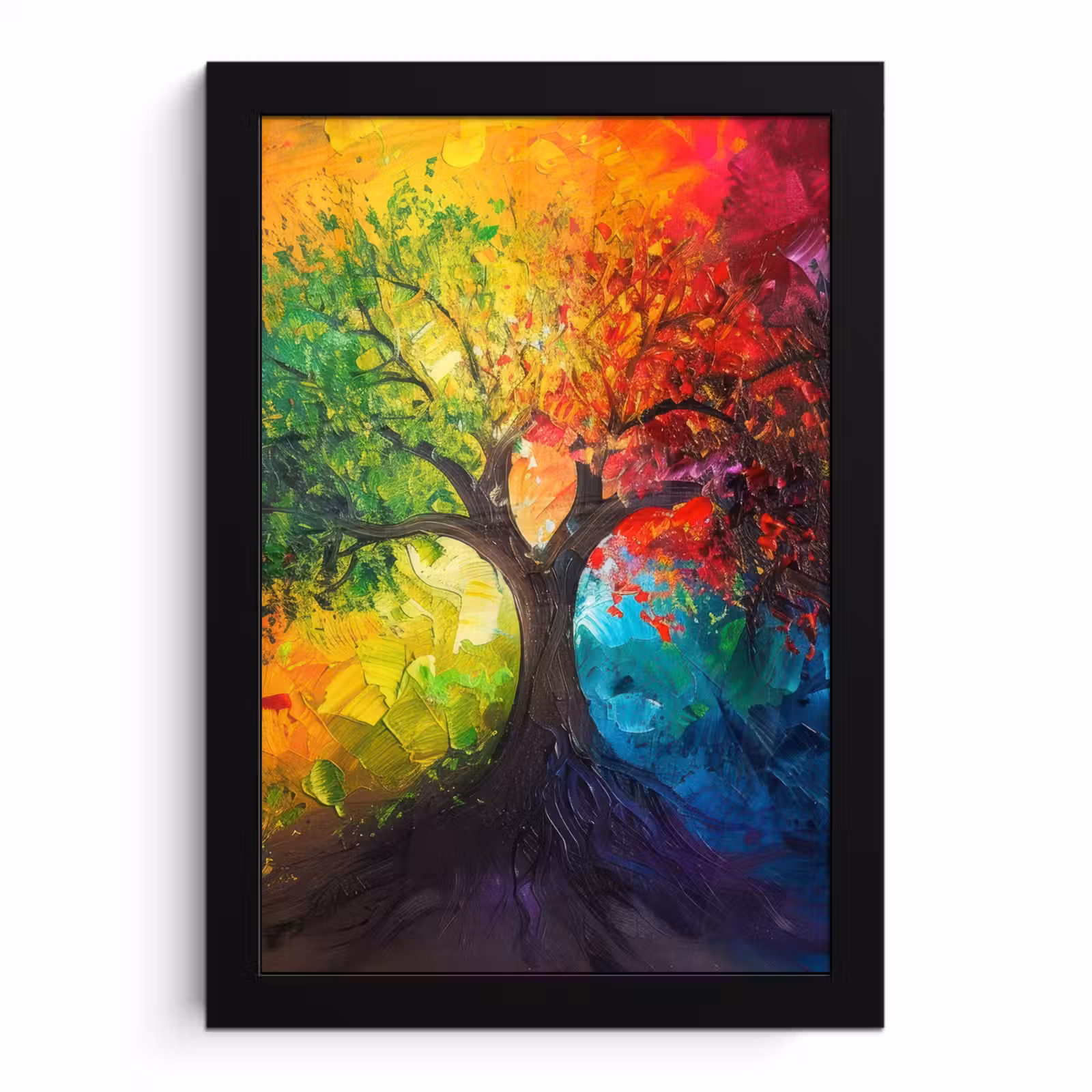 Poster met lijst - Boom - Kleurrijk - Modern - Abstract — 1