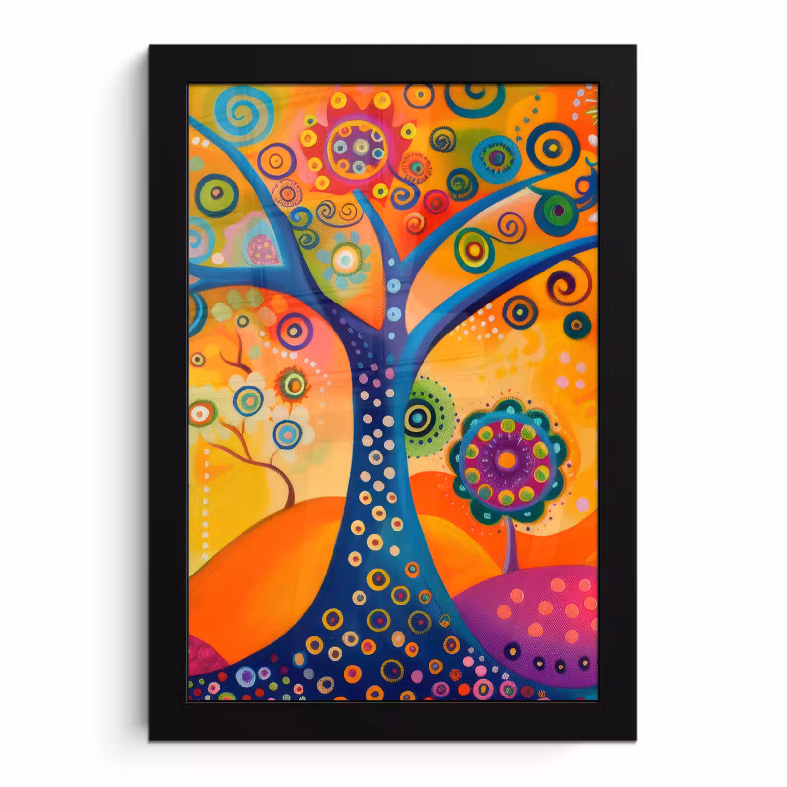 Poster met lijst - Boom - Levensboom - Abstract - Kleurrijk — 1