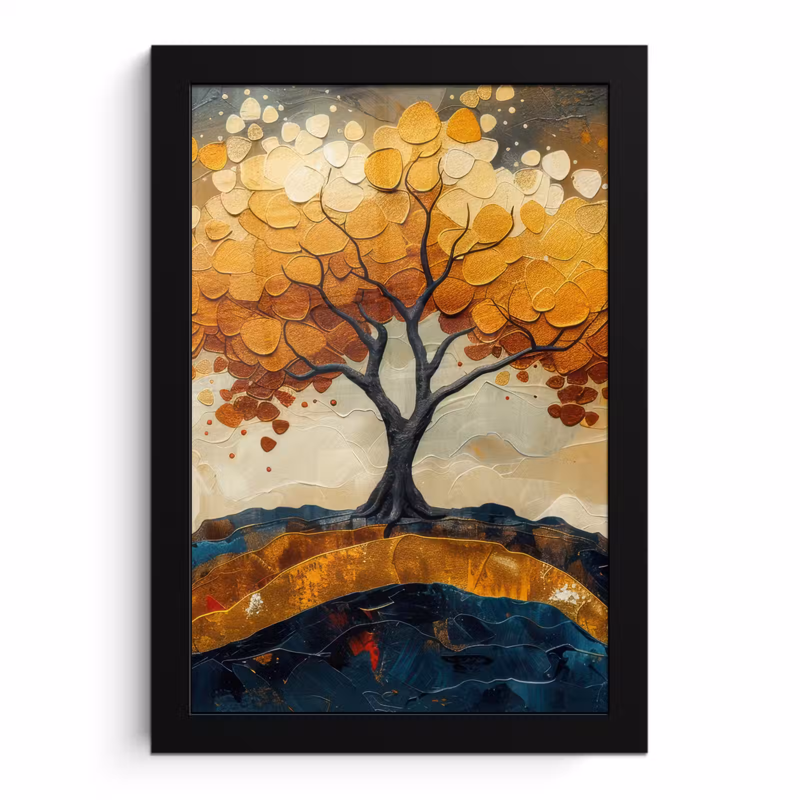 Poster met lijst - Boom - Natuur - Goud - Modern — 1
