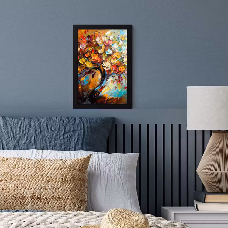Poster met lijst - Boom - Abstract - Kleurrijk - Bloemen — 4
