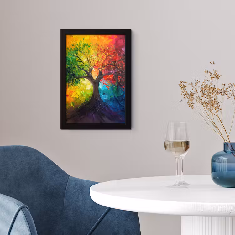 Poster met lijst - Boom - Kleurrijk - Modern - Abstract — 2