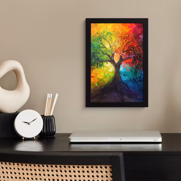Poster met lijst - Boom - Kleurrijk - Modern - Abstract — 3