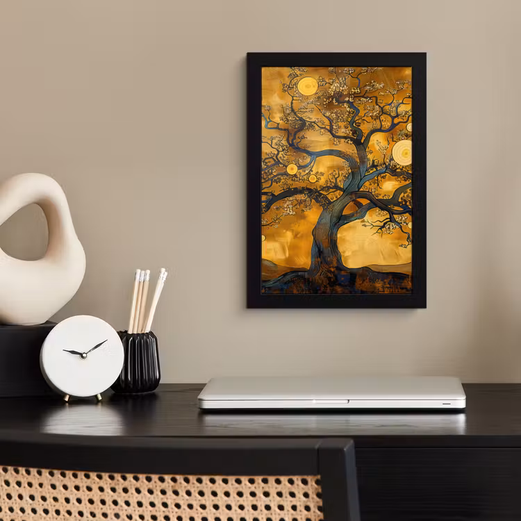 Poster met lijst - Boom - Levensboom - Abstract - Goud — 3