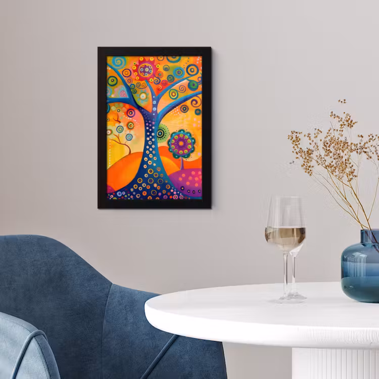 Poster met lijst - Boom - Levensboom - Abstract - Kleurrijk — 2
