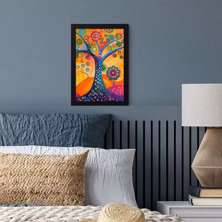 Poster met lijst - Boom - Levensboom - Abstract - Kleurrijk — 4