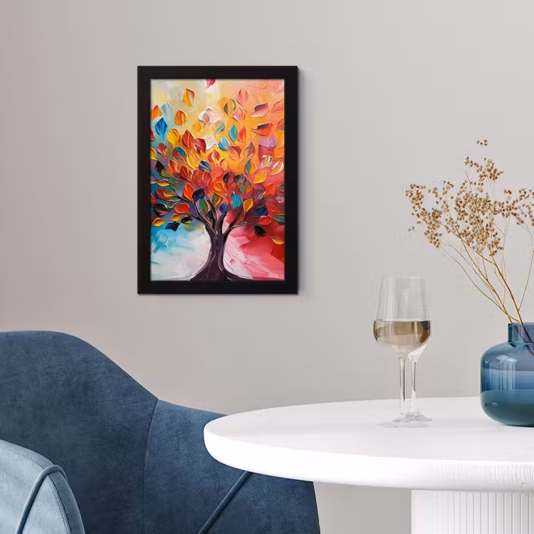 Poster met lijst - Boom - Levensboom - Kleurrijk - Abstract — 2