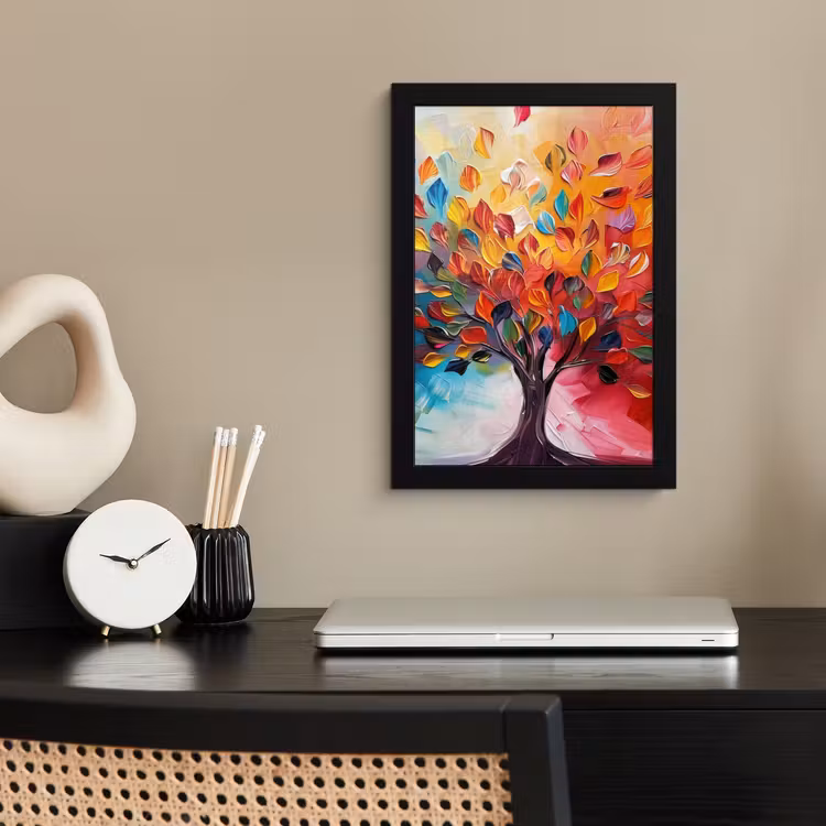 Poster met lijst - Boom - Levensboom - Kleurrijk - Abstract — 3