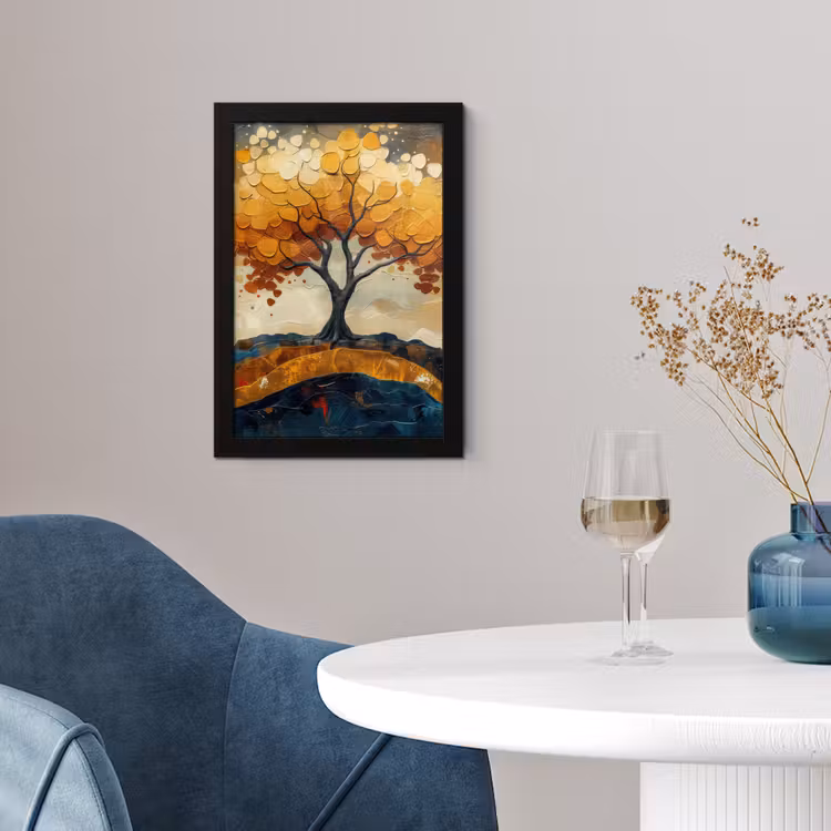 Poster met lijst - Boom - Natuur - Goud - Modern — 2