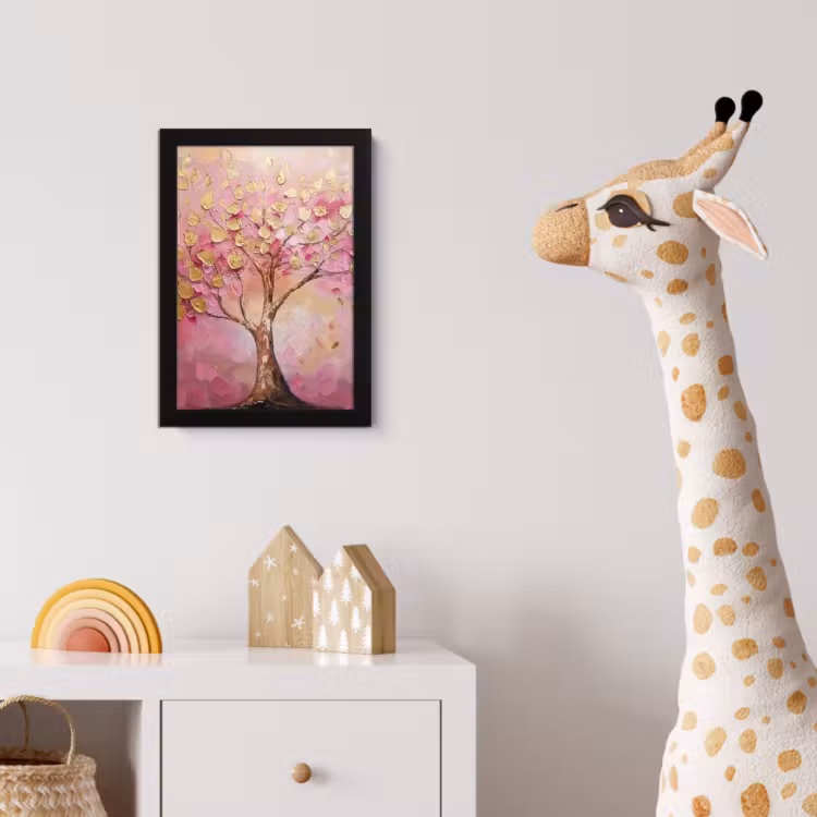 Poster met lijst - Boom - Roze - Goud - Modern — 5