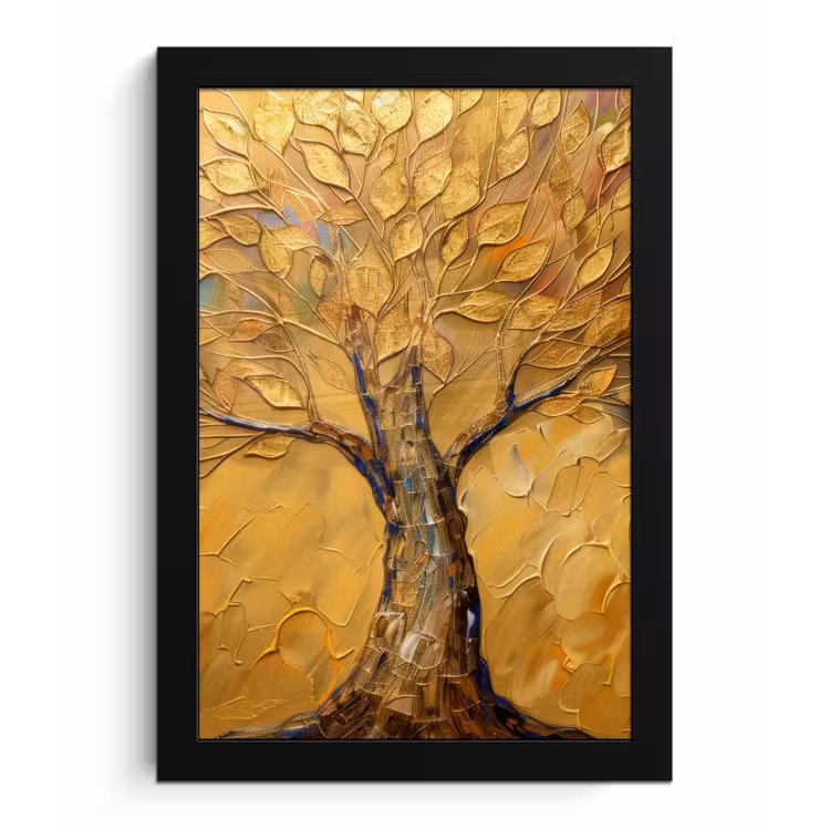 Poster met lijst - Goud - Boom - Abstract - Modern — 1