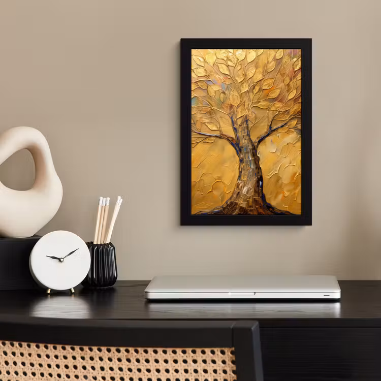 Poster met lijst - Goud - Boom - Abstract - Modern — 3