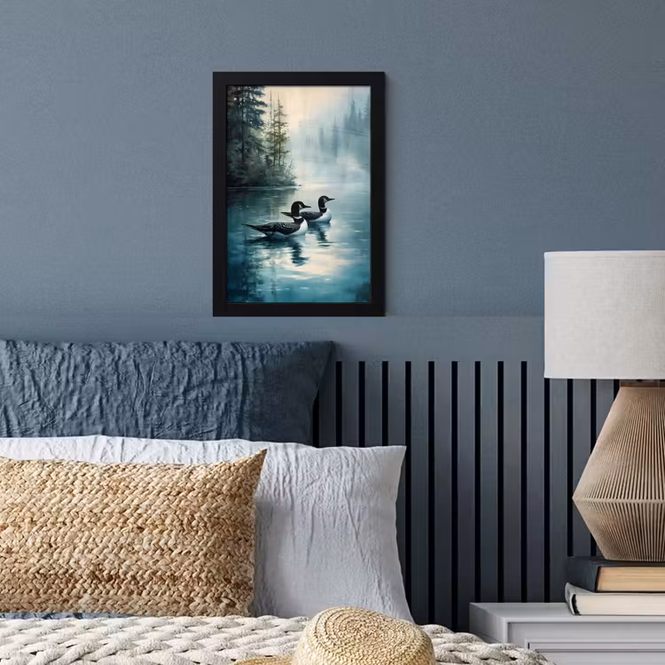 Poster met lijst - Bos - Water - Eenden - Mistig — 4