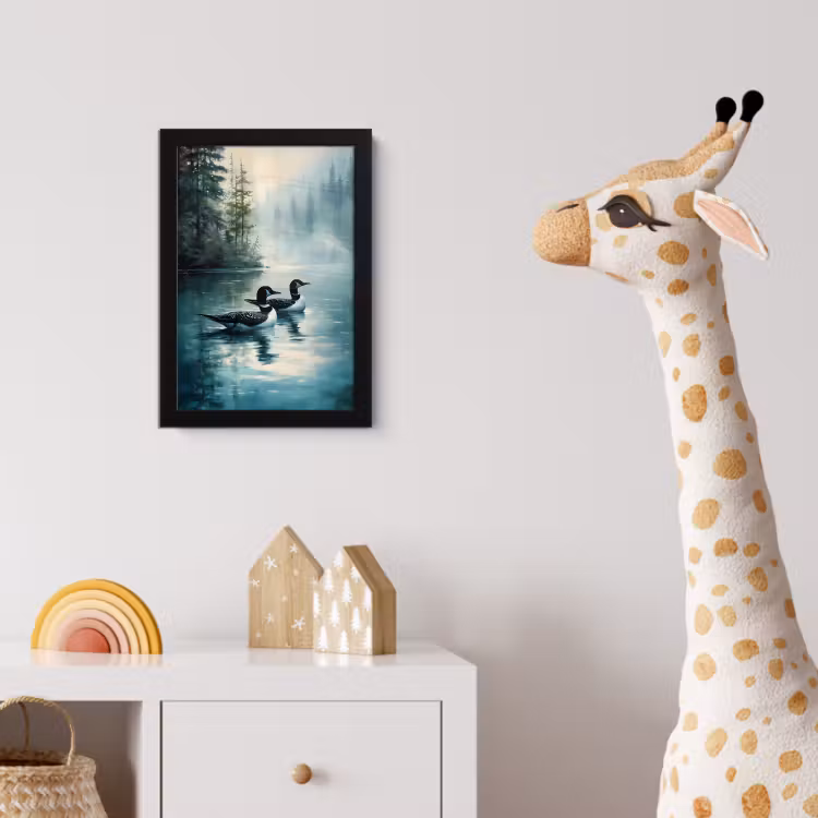 Poster met lijst - Bos - Water - Eenden - Mistig — 5