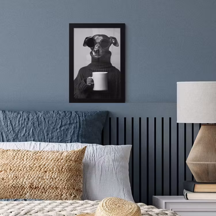 Poster met lijst - Coltrui - Hond - Bril - Mok — 4