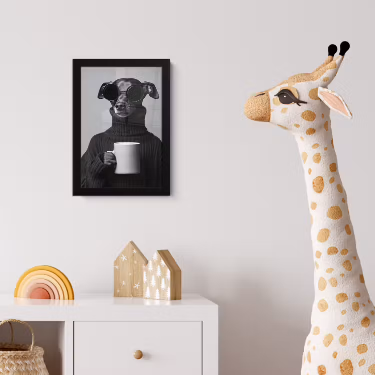 Poster met lijst - Coltrui - Hond - Bril - Mok — 5