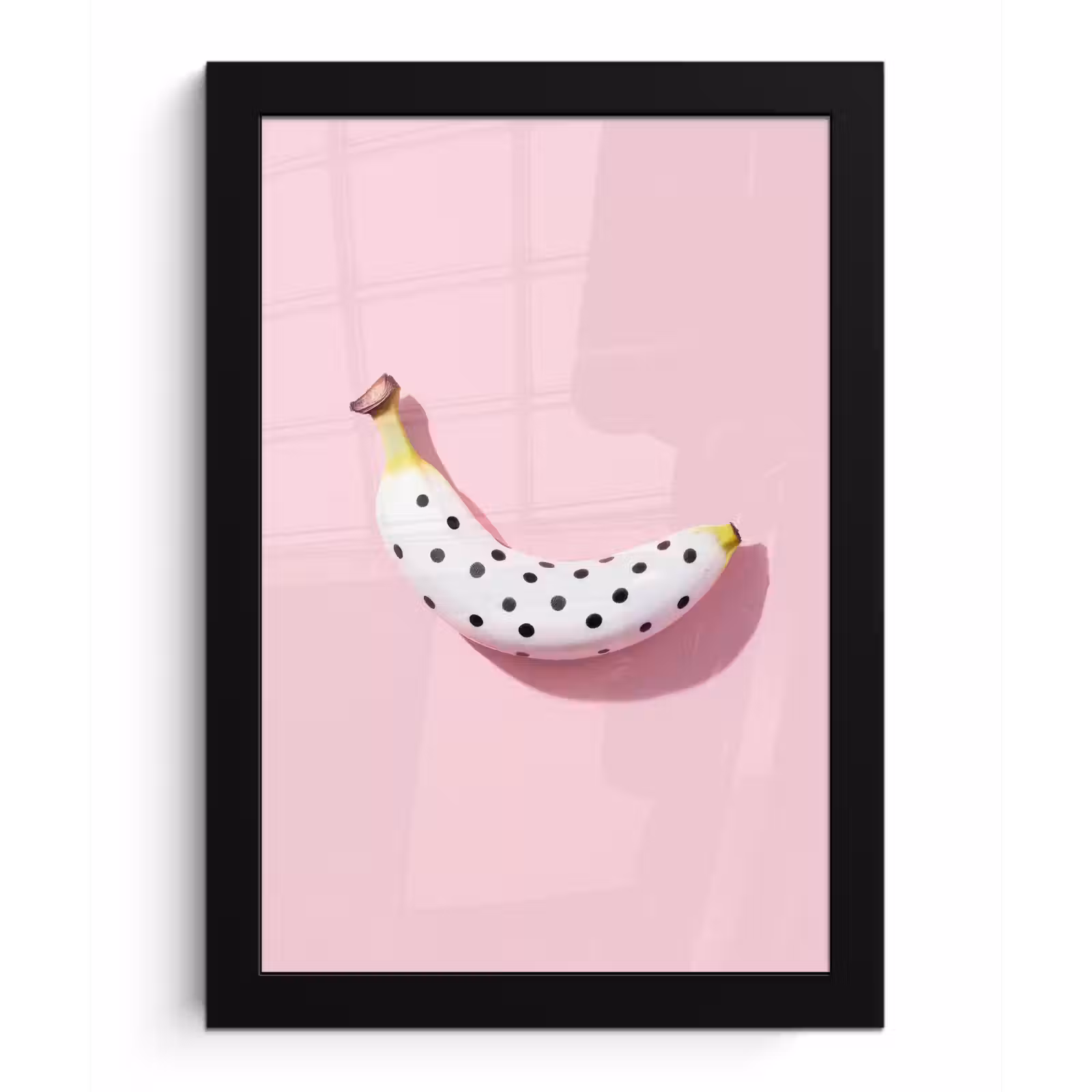 Poster met lijst - Banaan - Stippen - roze — 1
