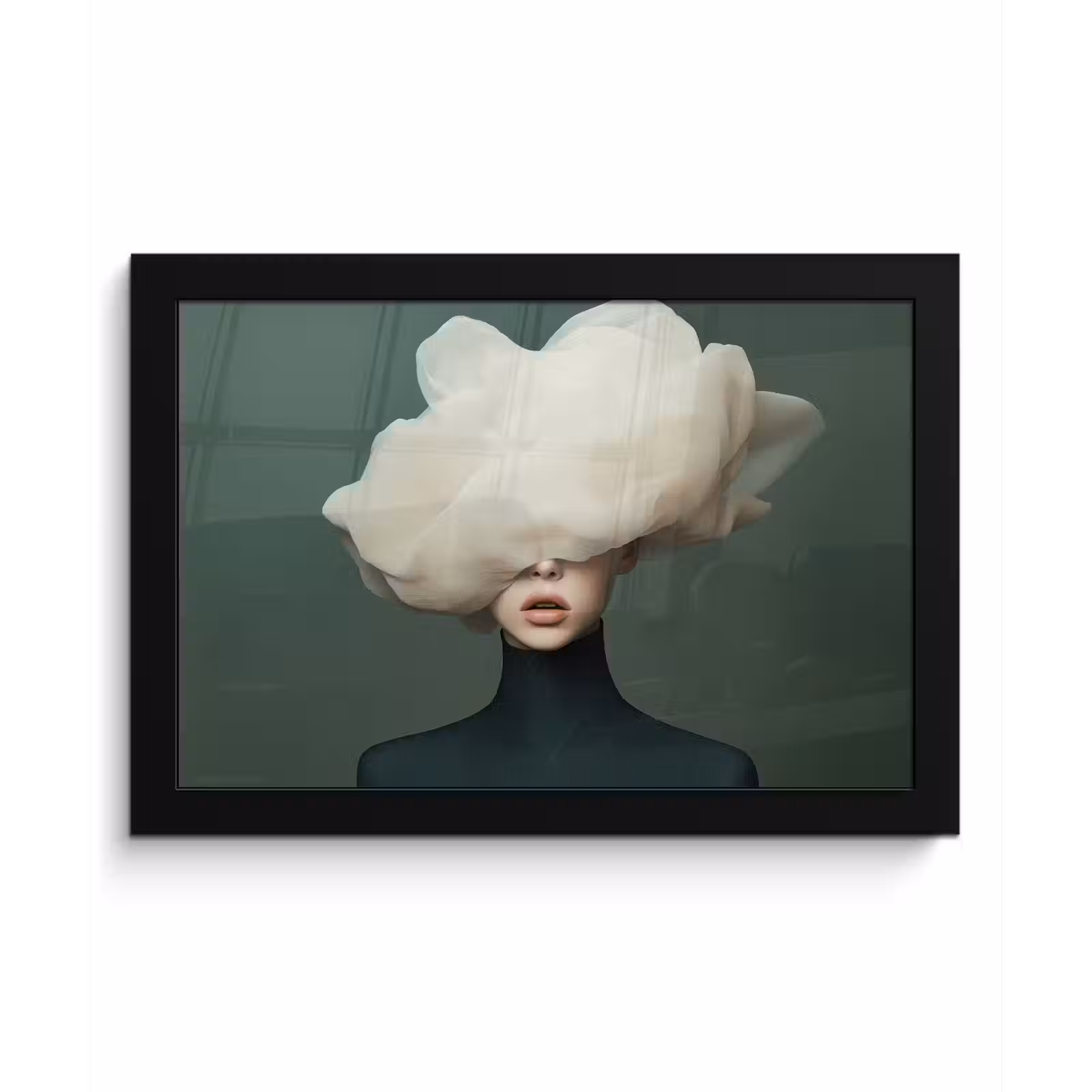 Poster met lijst - Hoed - Vrouw - Beige — 1