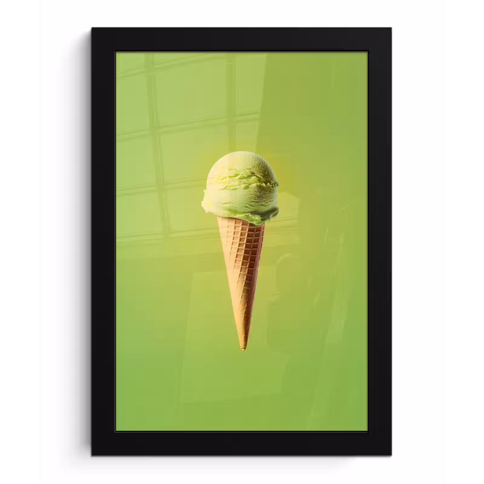 Poster met lijst - Hoorntje - Schepijs - Groen — 1