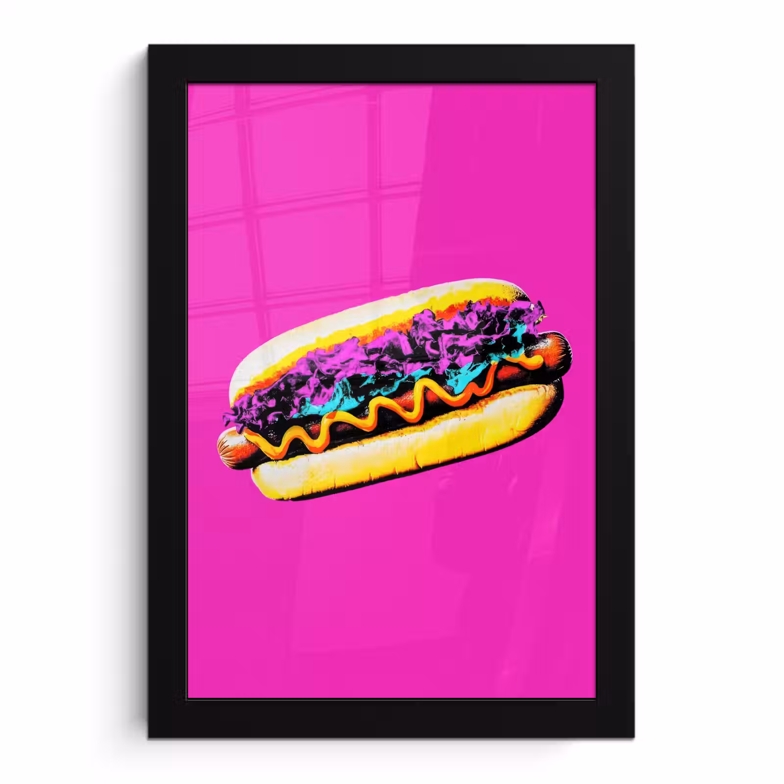 Poster met lijst - Hotdog - Roze - Retro — 1