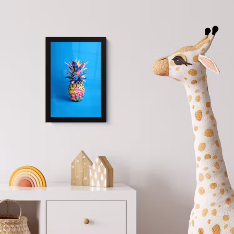 Poster met lijst - Ananas - Blauw - Tropisch - Vrolijk — 5